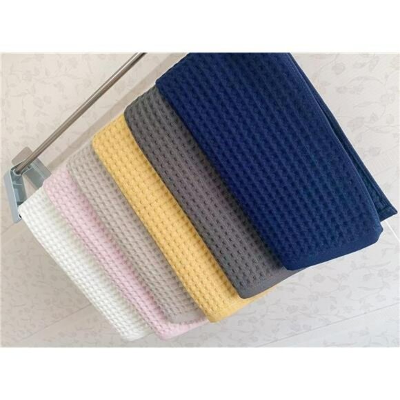 Olive Green Cotton Waffle Hand Towels 3 Pack Quick Dry Absorbent Bathroom Kitche - Picture 7 of 8